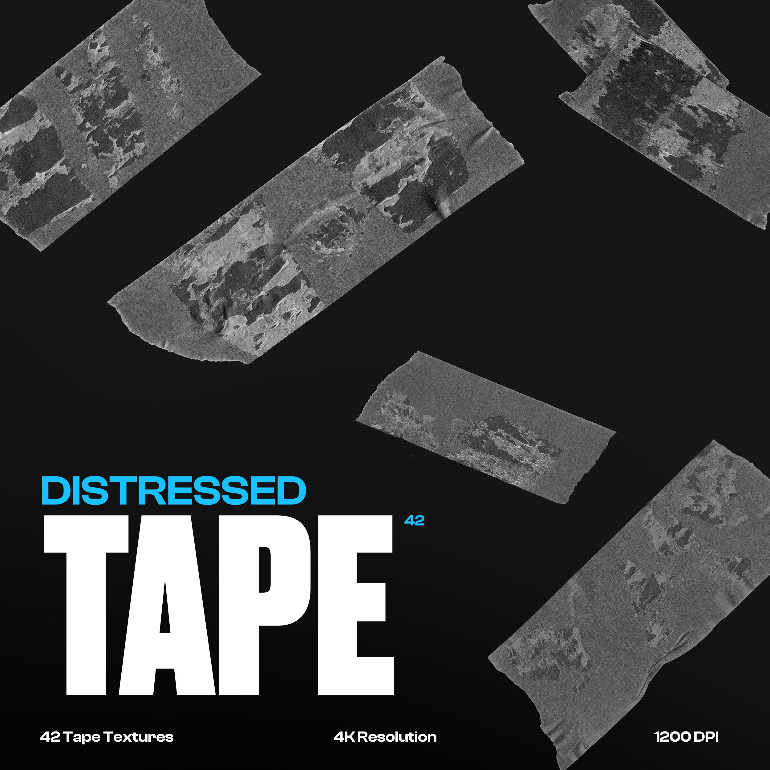 Distressed Tape Textures | 4K Resolution, PNG