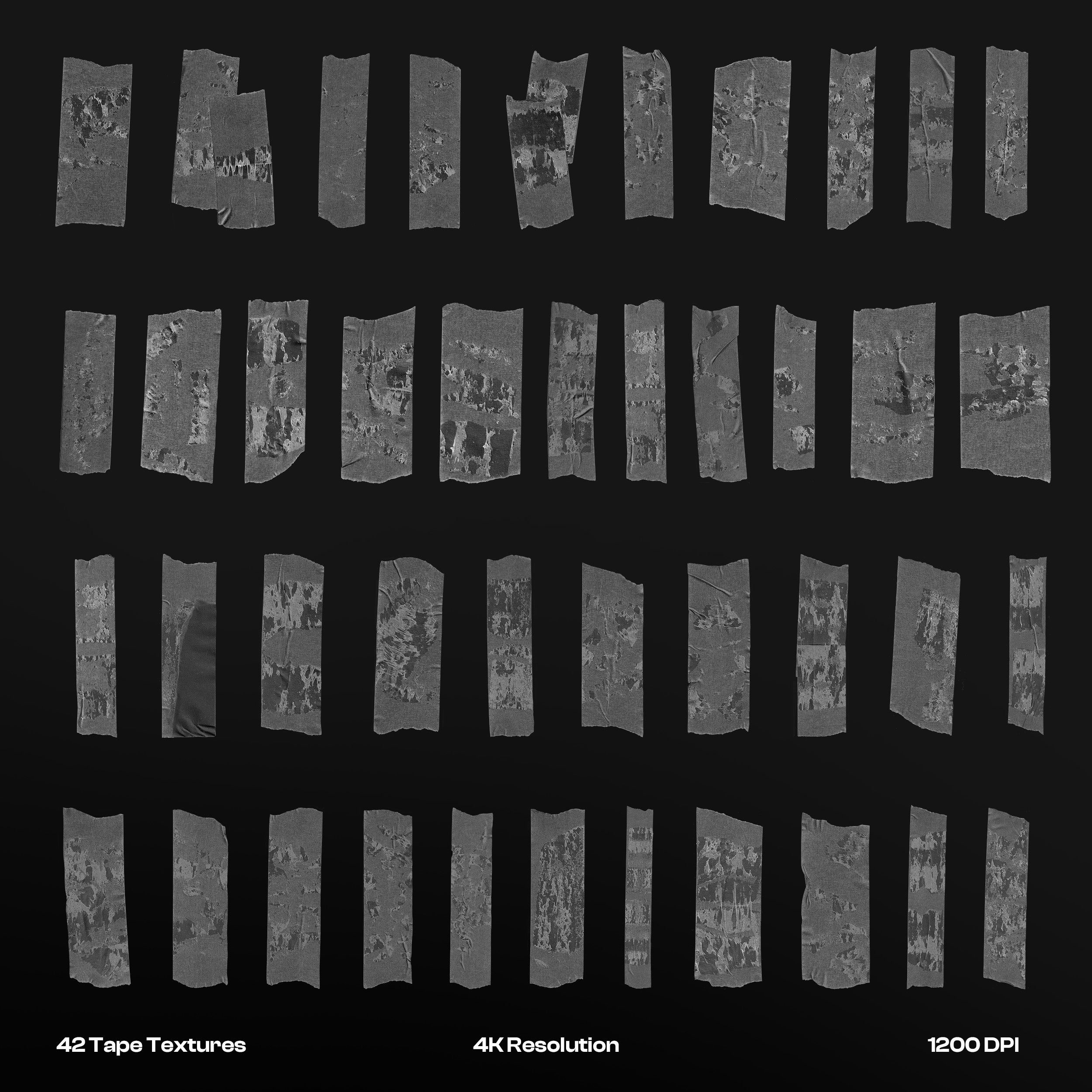 Distressed Tape Textures | 4K Resolution, PNG