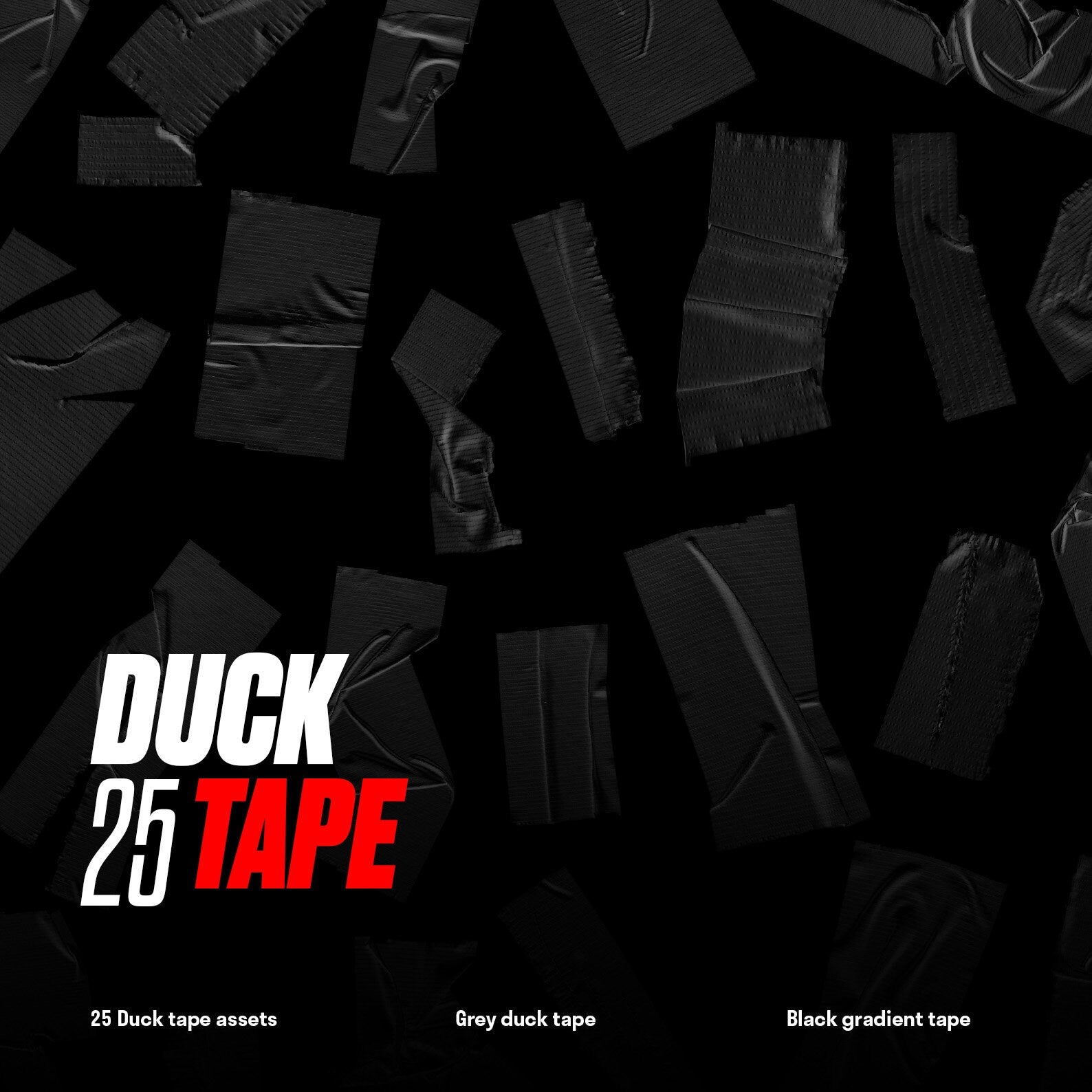 Duck Tape Pack (25 Duck Tape Assets, 2K, PNG, PSD)