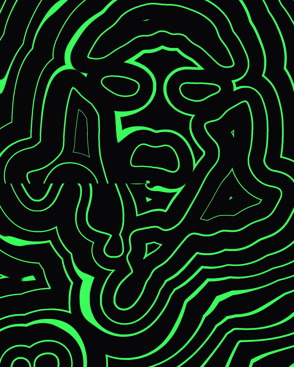 Line art effect on a portrait of a woman in white sunglasses with a lollipop, made with the Trace filter in Filter Archive (Aura Rings preset)