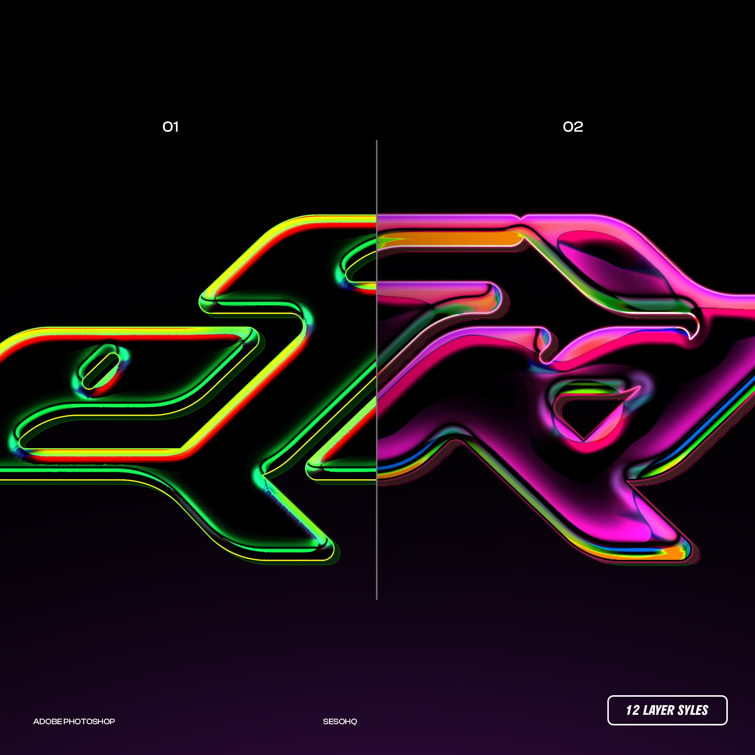 Liquid Neon– Photoshop Layer Styles
