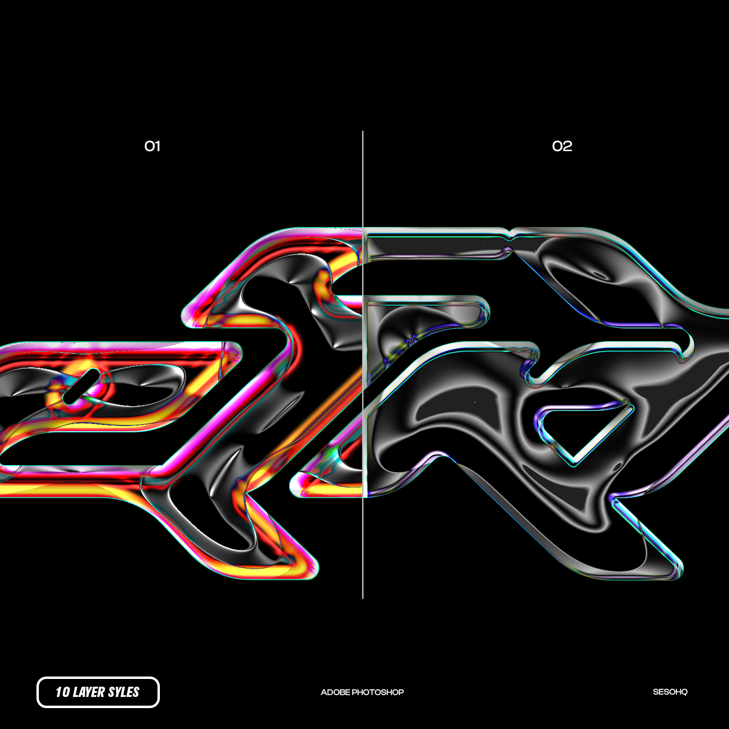 Rainbow Chrome — Photoshop Layer Styles