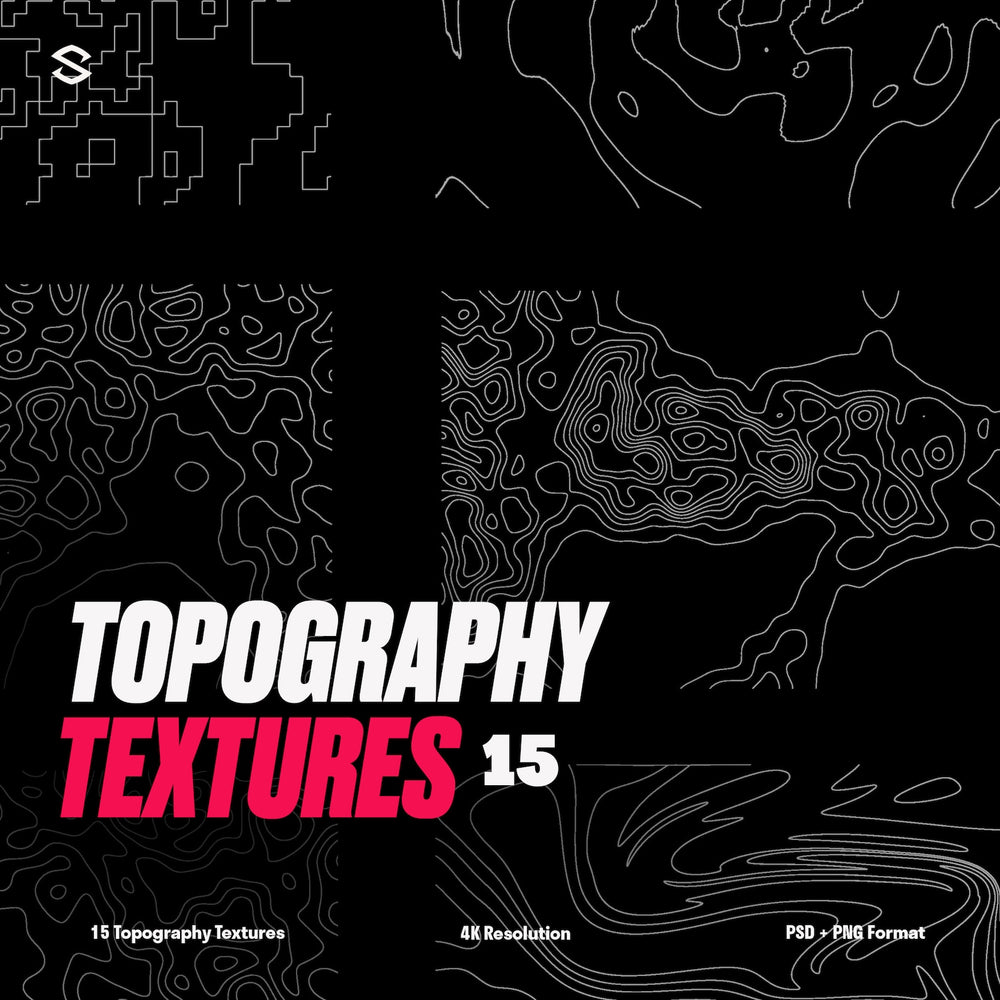 Topography Line textures (4K, PNG, PSD)