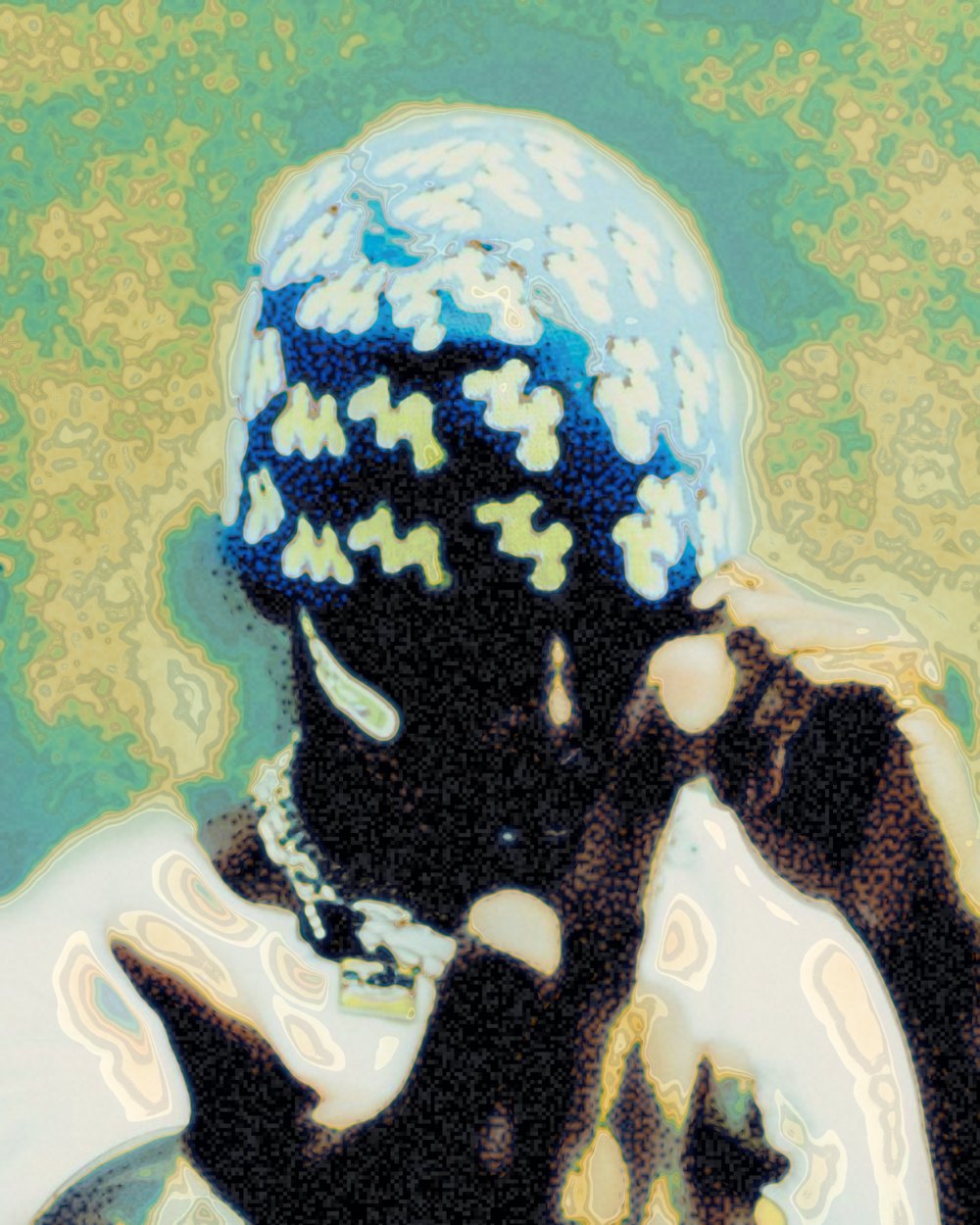 The same photo as a Colour Threshold and Thermal heat-map print